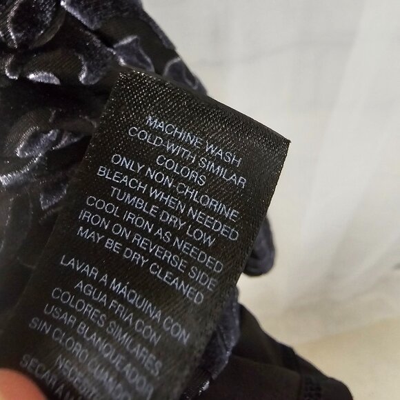 WHBM Floral Velour Tank Top Y2K Scoop Neck Goth Boho Fairy Coquette M - Picture 9 of 10